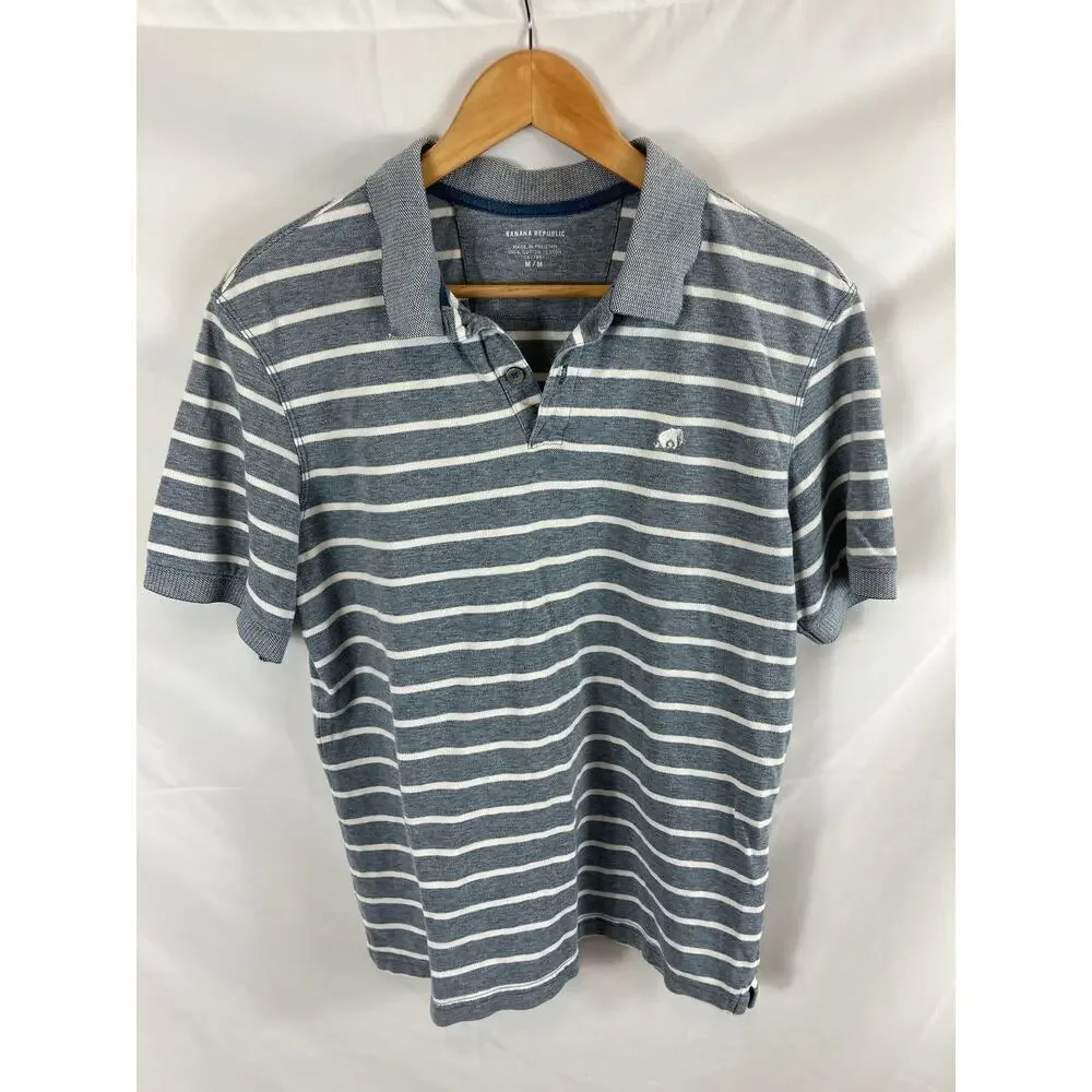 Banana Republic striped short sleeve polo shirt size medium